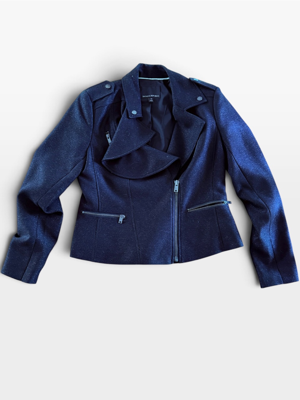 Banana Republic Women's Black Sparkle Moto Jacket